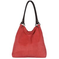 Suede Shoulder Bag Dudley Watermelon Suede by Owen Barry