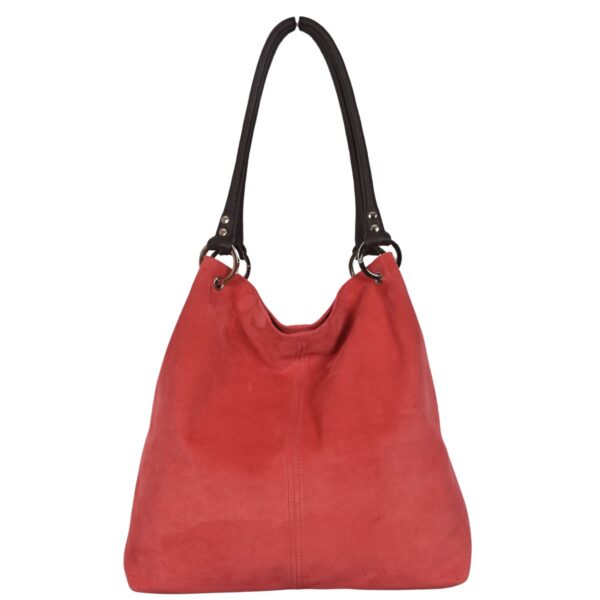 Suede Shoulder Bag Dudley Watermelon Suede by Owen Barry