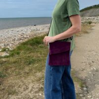 Z top Small 2025 Suede Crossbody Aubergine