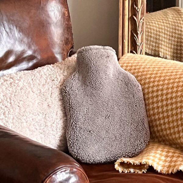 2L Sheepskin Hot Water Bottle Cover Grey SA