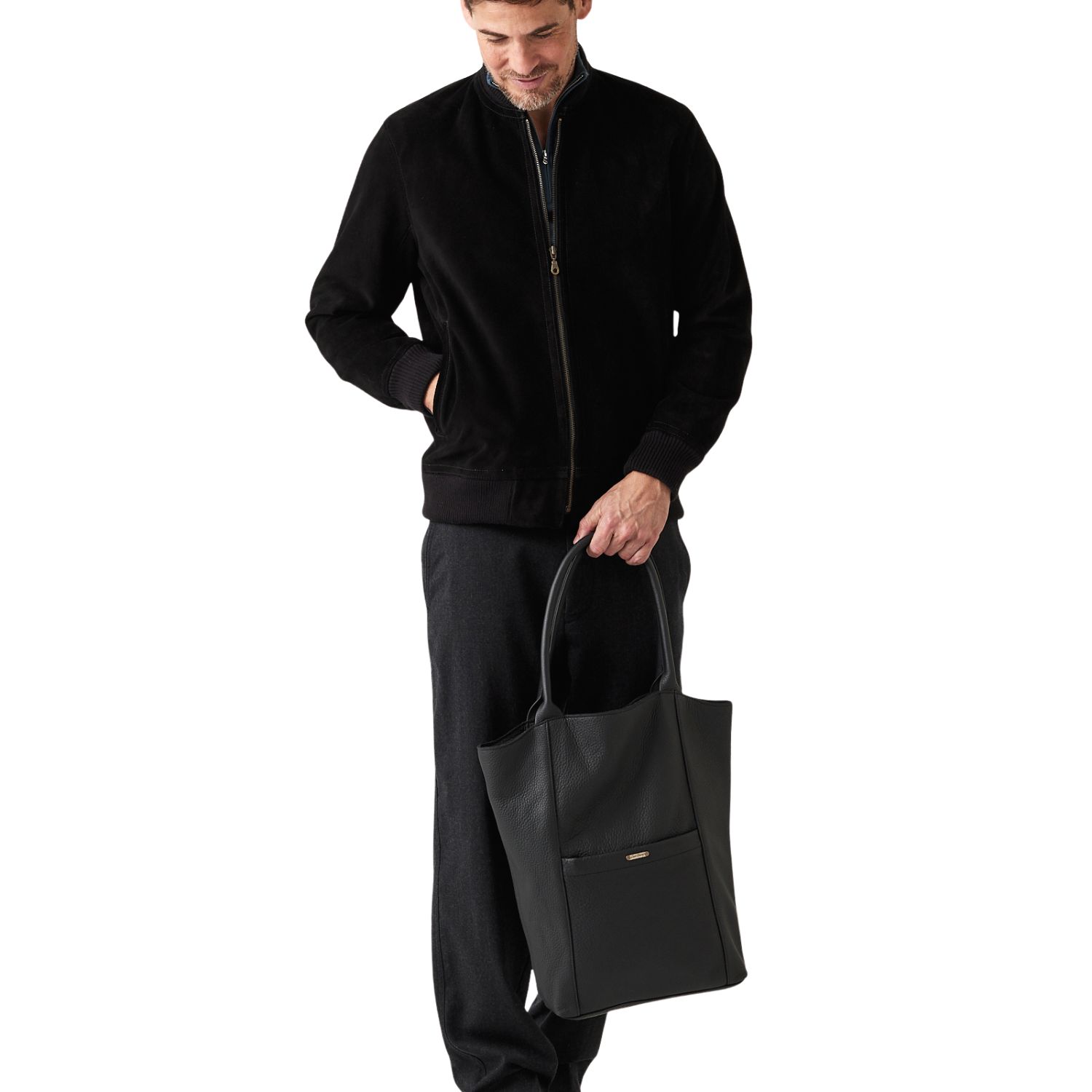 Leather tote bag Black Exmoor