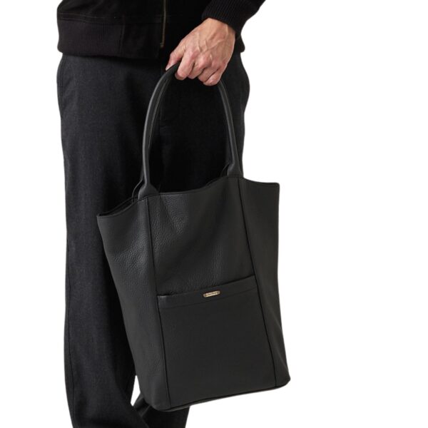 Leather tote bag Black Exmoor