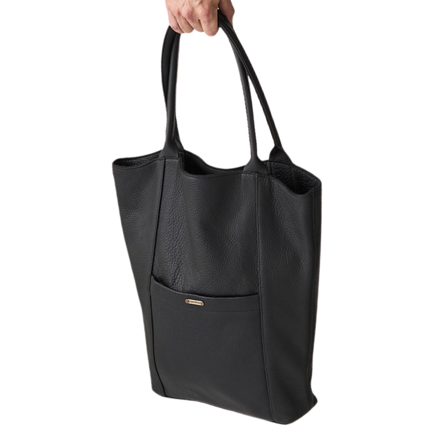 Leather tote bag Black Exmoor
