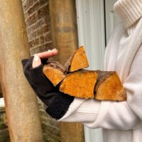 Shearling tube mittens Ebony Brown