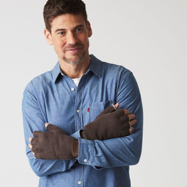 Sheepskin Fingerless Mens Kimbo Cream