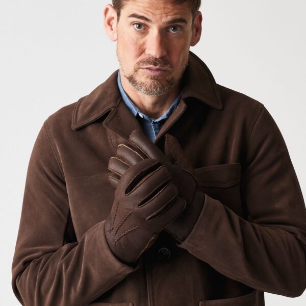 Sheepskin Gloves Brown Hurricane Mens