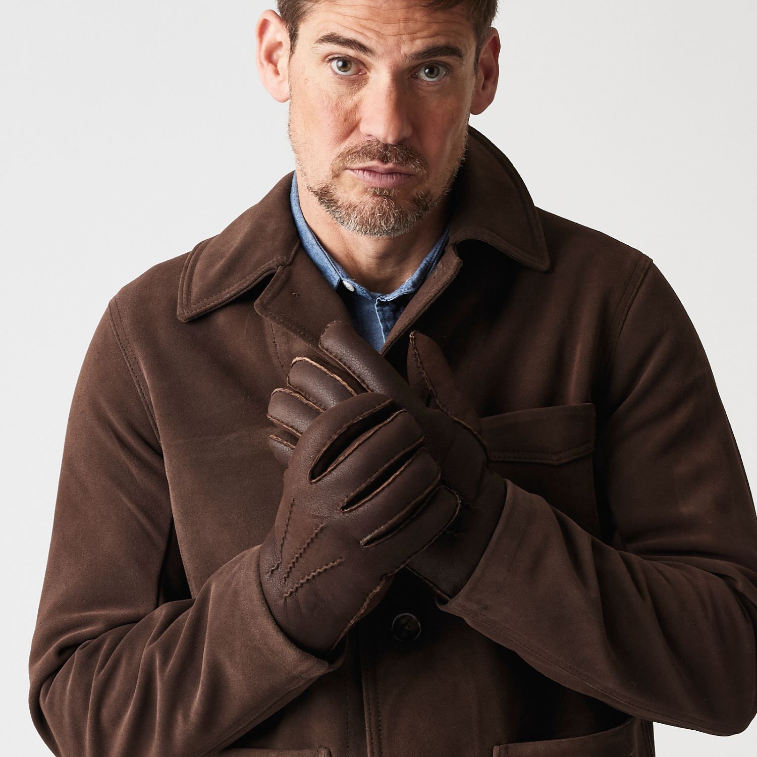 Sheepskin Gloves Brown Hurricane Mens