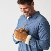 Sheepskin Mens M02 Mittens Brandy Cream