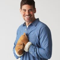 Sheepskin Mens M02 Mittens Brandy Cream
