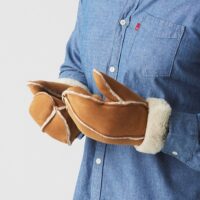 Sheepskin Mens M02 Mittens Brandy Cream