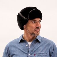 Sheepskin Trapper Hat Stamford Black (3)