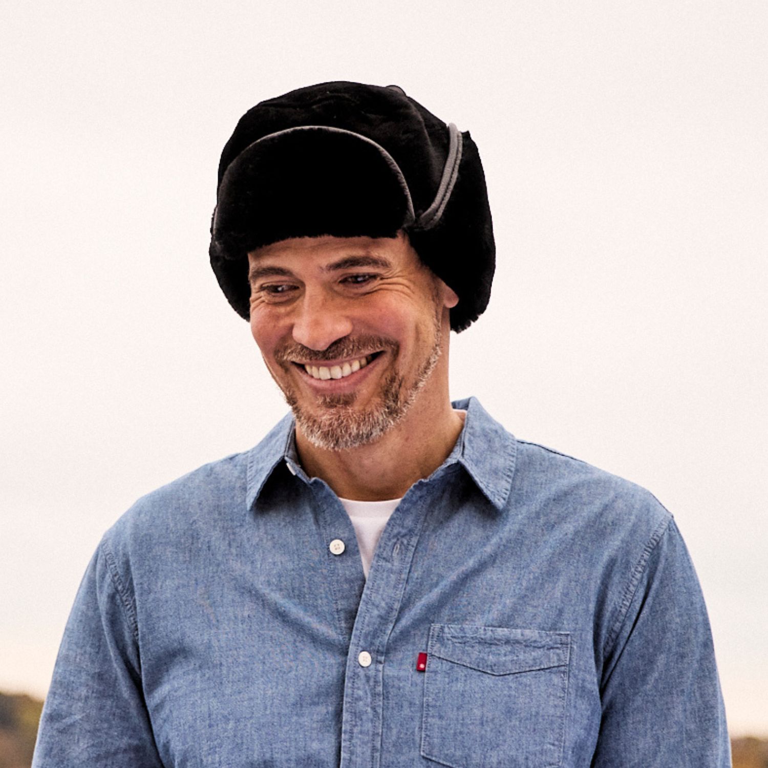 Sheepskin Trapper Hat Stamford Black