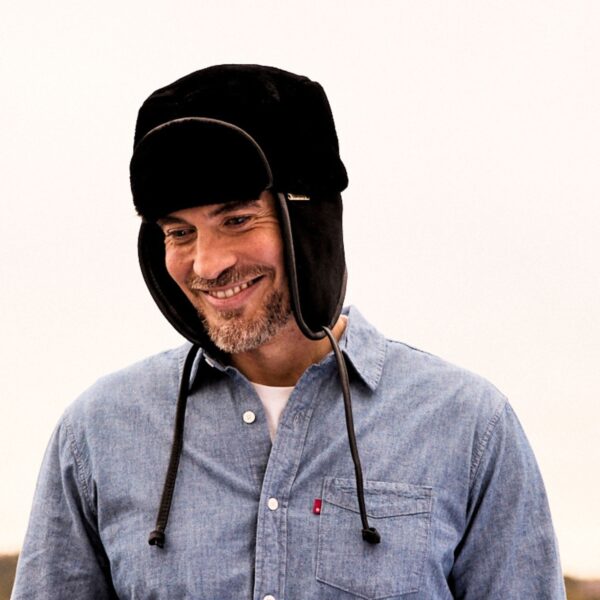Sheepskin Trapper Hat Stamford Black
