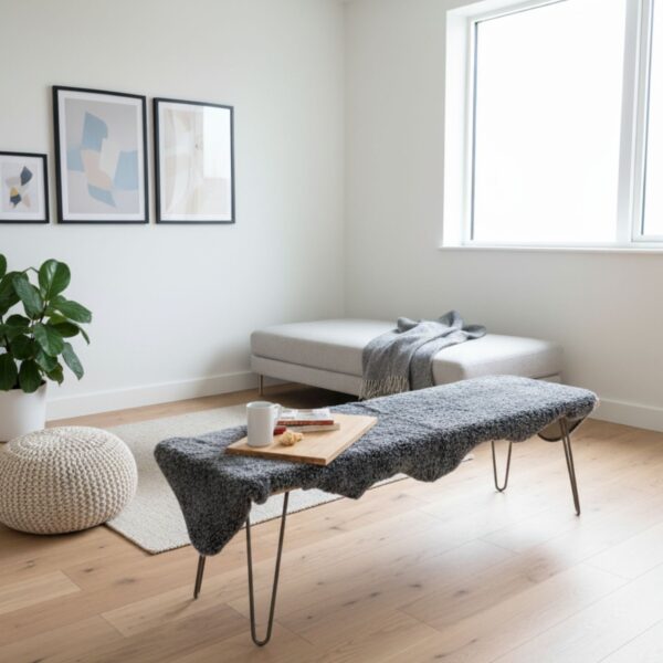 Sheepskin Double Rug Soft Grey by Owen Barry