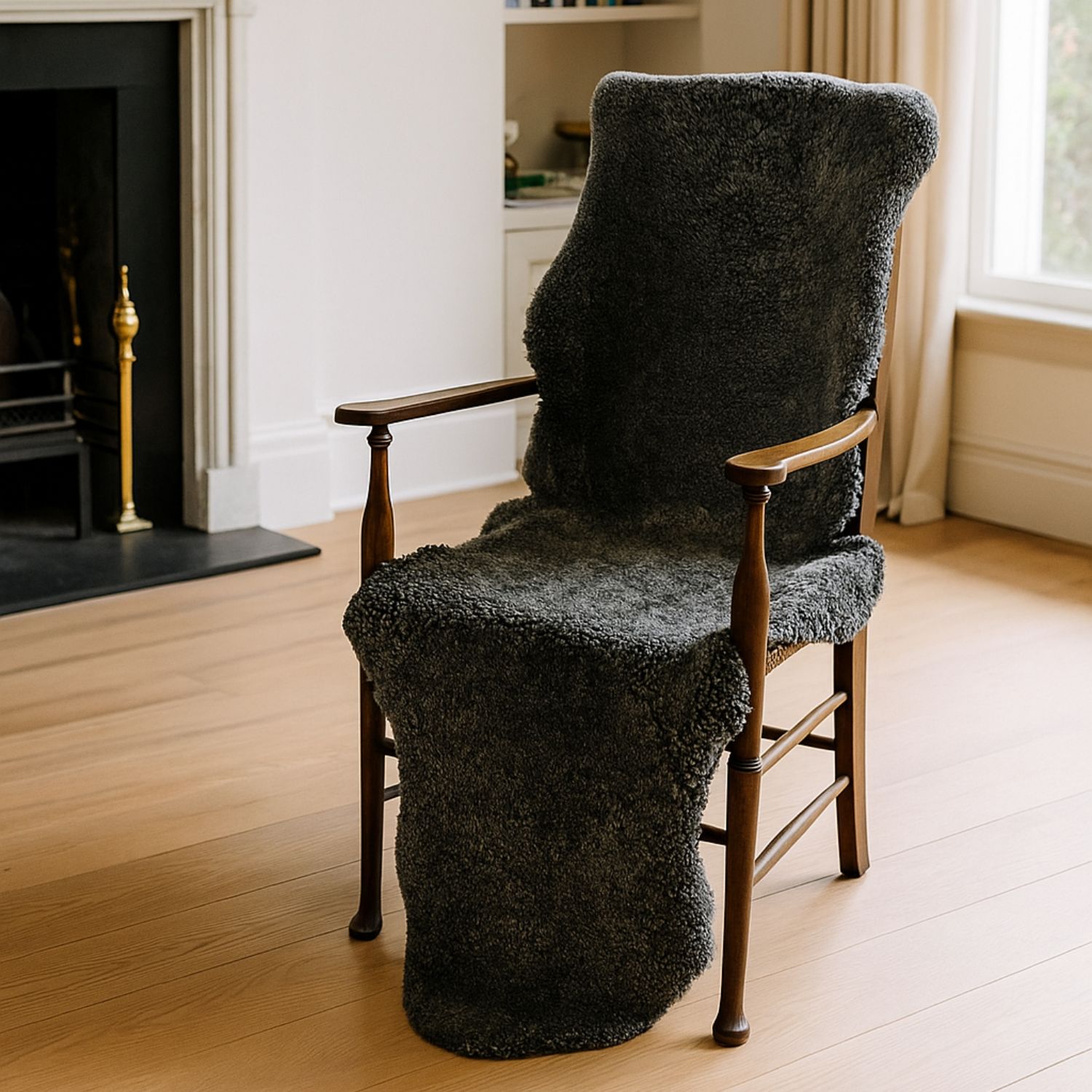 1500 x 1500 (25) Sheepskin Rug Double Steel Grey by Owen Barry