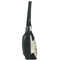 COWHIDE SHOULDER BAG BAYLEE BLACK SPLASH ON BLACK (2)