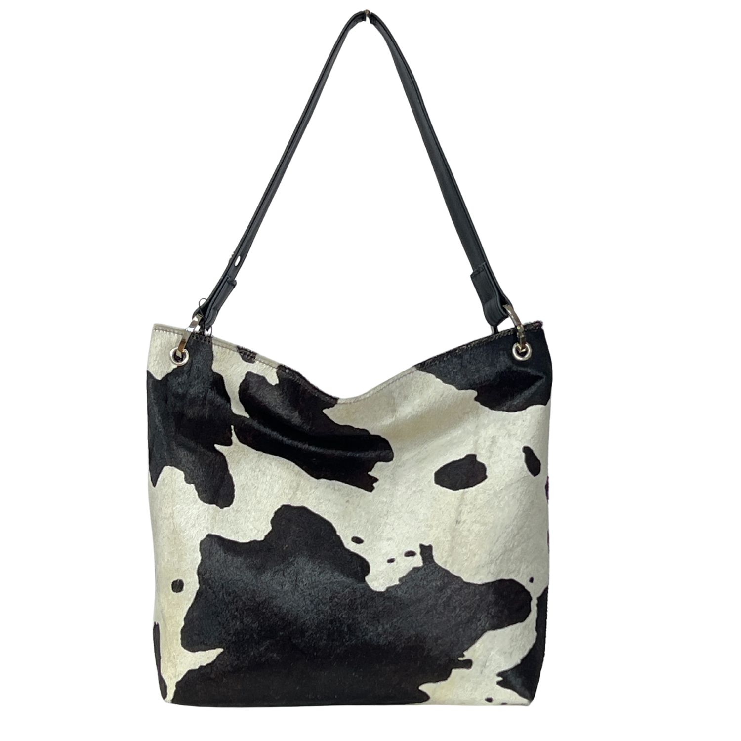 COWHIDE SHOULDER BAG BAYLEE BLACK SPLASH ON BLACK (3) COWHIDE SHOULDER BAG BAYLEE BLACK SPLASH ON BLACK (3)