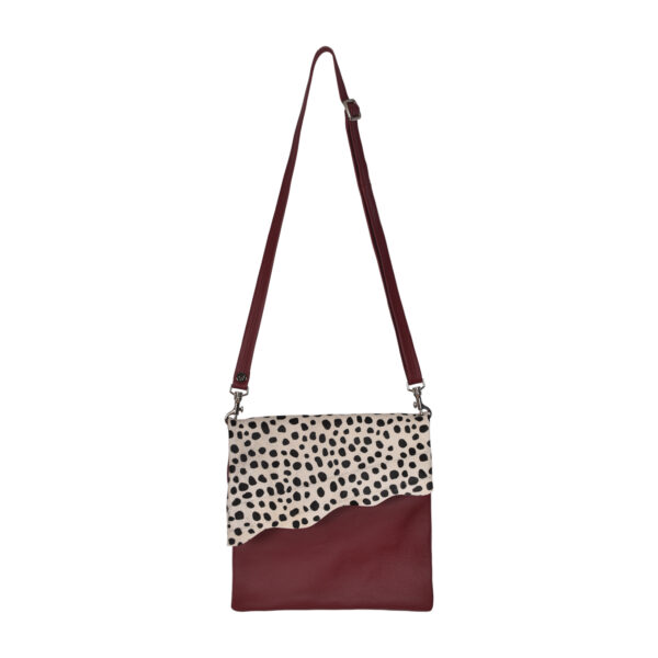 Cowhide crossbody Stevie Black Ciga Malbec