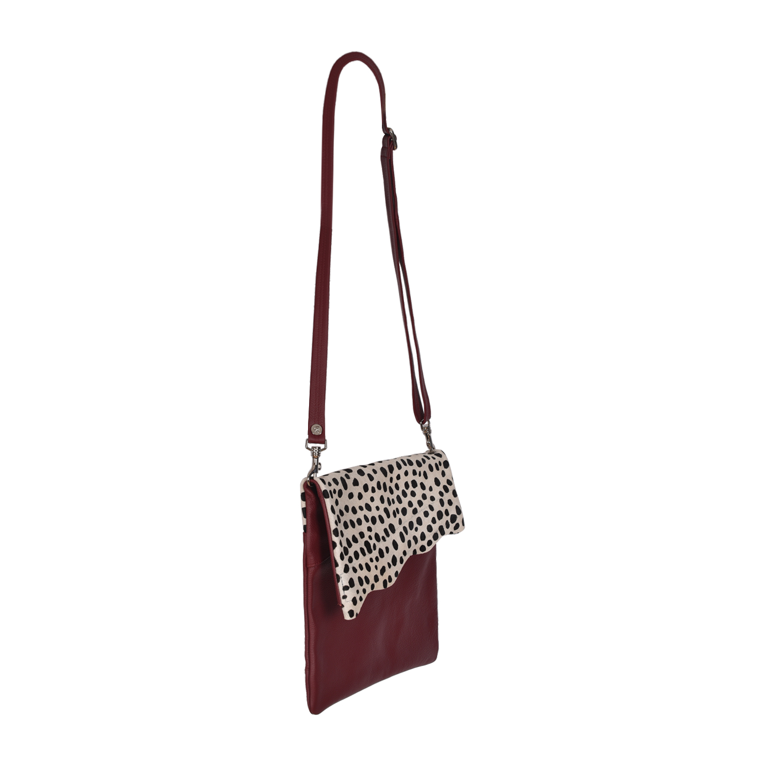 Cowhide crossbody Stevie Black Ciga Malbec (1)