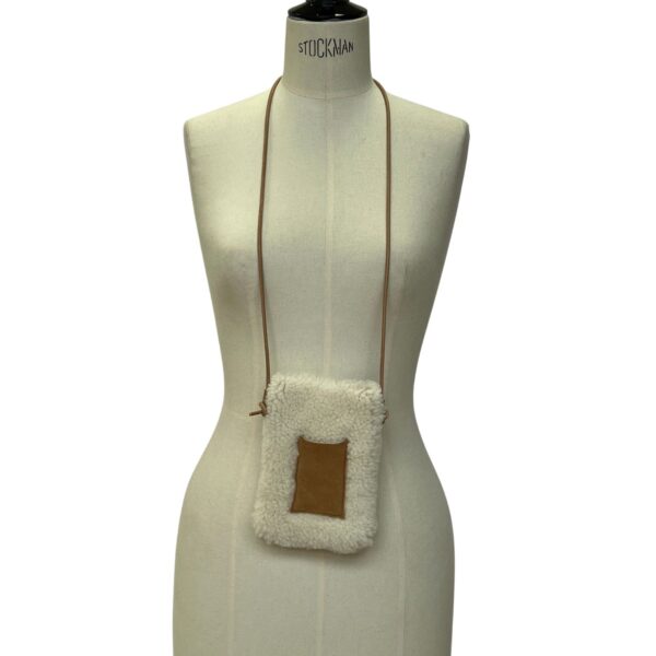 Sheepskin Phone bag in Brandy Cream by Owen Barry