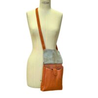 Flora Bengal on Pumpkin Poor# (2) Cowhide and leather crossbody bag Bengal on Pumpkin by Owen Barry