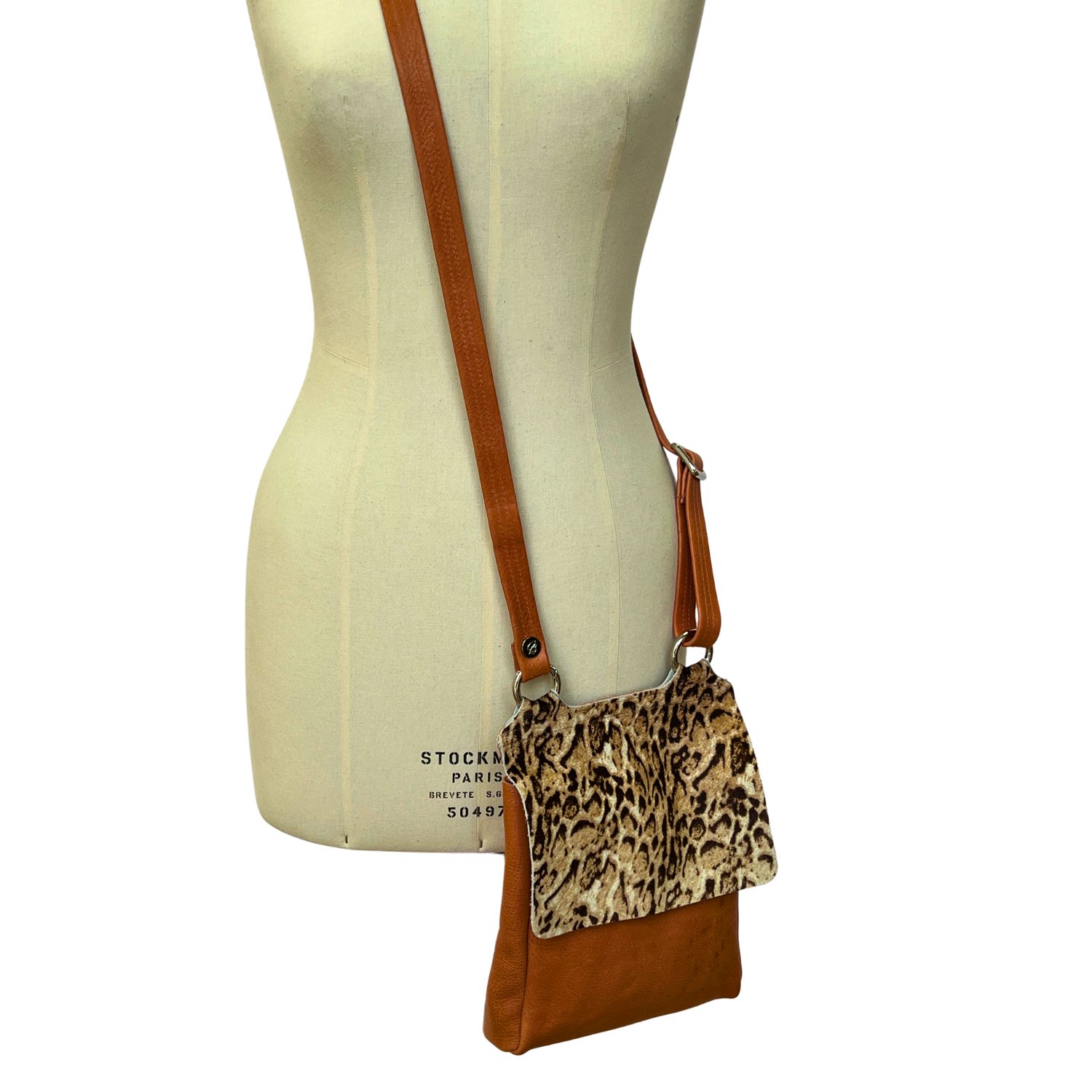 Flora Bengal on Pumpkin Poor# (4) Cowhide and leather crossbody bag Bengal on Pumpkin by Owen Barry