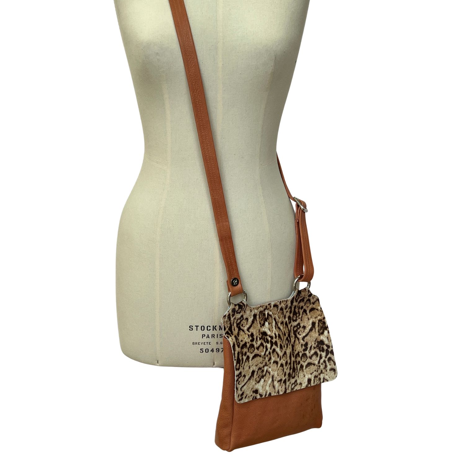 Flora Bengal on Pumpkin Poor# (6) Cowhide and leather crossbody bag Bengal on Pumpkin by Owen Barry