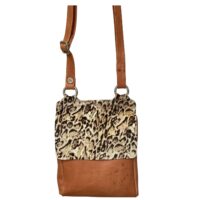 Flora Bengal on Pumpkin Poor# (7) Cowhide and leather crossbody bag Bengal on Pumpkin by Owen Barry
