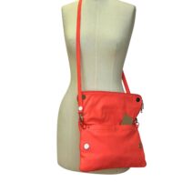 lEATHER CROSSBODY BAG JUDY IN CORAL BY OWEN BARRY