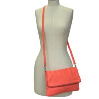 lEATHER CROSSBODY BAG JUDY IN CORAL BY OWEN BARRY