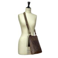 LEATHER CROSSBODY BAG OTTO IROKO BROWN (3) LEATHER CROSSBODY BAG OTTO IROKO BROWN (1)