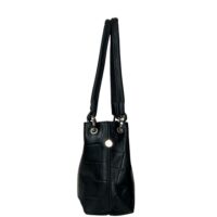 LEATHER SHOULDER BAG PEPSI BLACK IMIT CROC (1) LEATHER SHOULDER BAG PEPSI BLACK IMIT CROC