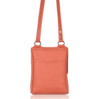 Leather crossbody shrimp Flora (3) Leather crossbody Flora in Shrimp by Owen Barry