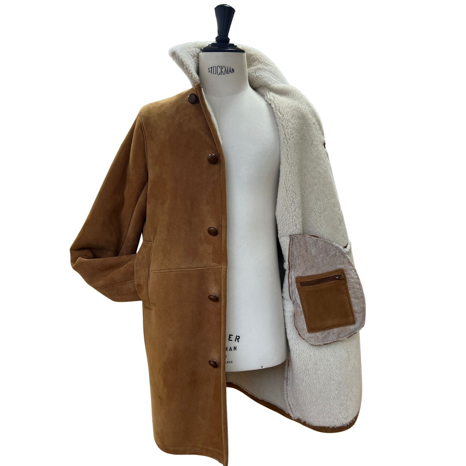 Sheepskin Coat Oliver in Brandy Cream Wool by Owen Barry