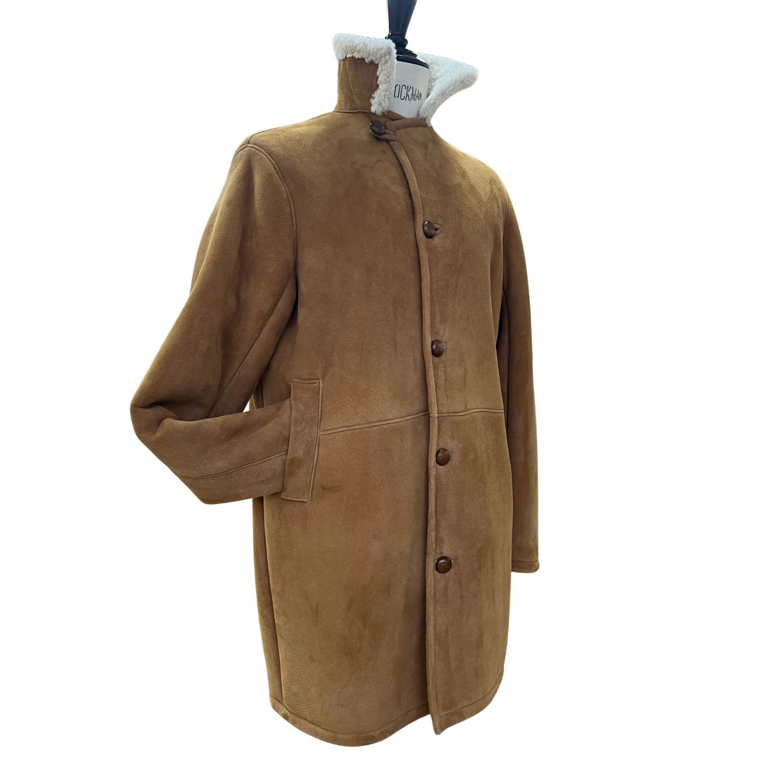 Sheepskin Coat Oliver in Brandy Cream Wool by Owen Barry