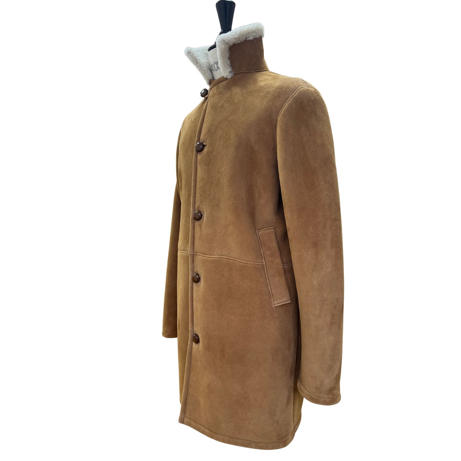 Sheepskin Coat Oliver in Brandy Cream Wool by Owen Barry