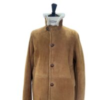 Sheepskin Coat Oliver in Brandy Cream Wool by Owen Barry