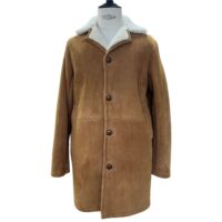Sheepskin Coat Oliver in Brandy Cream Wool by Owen Barry