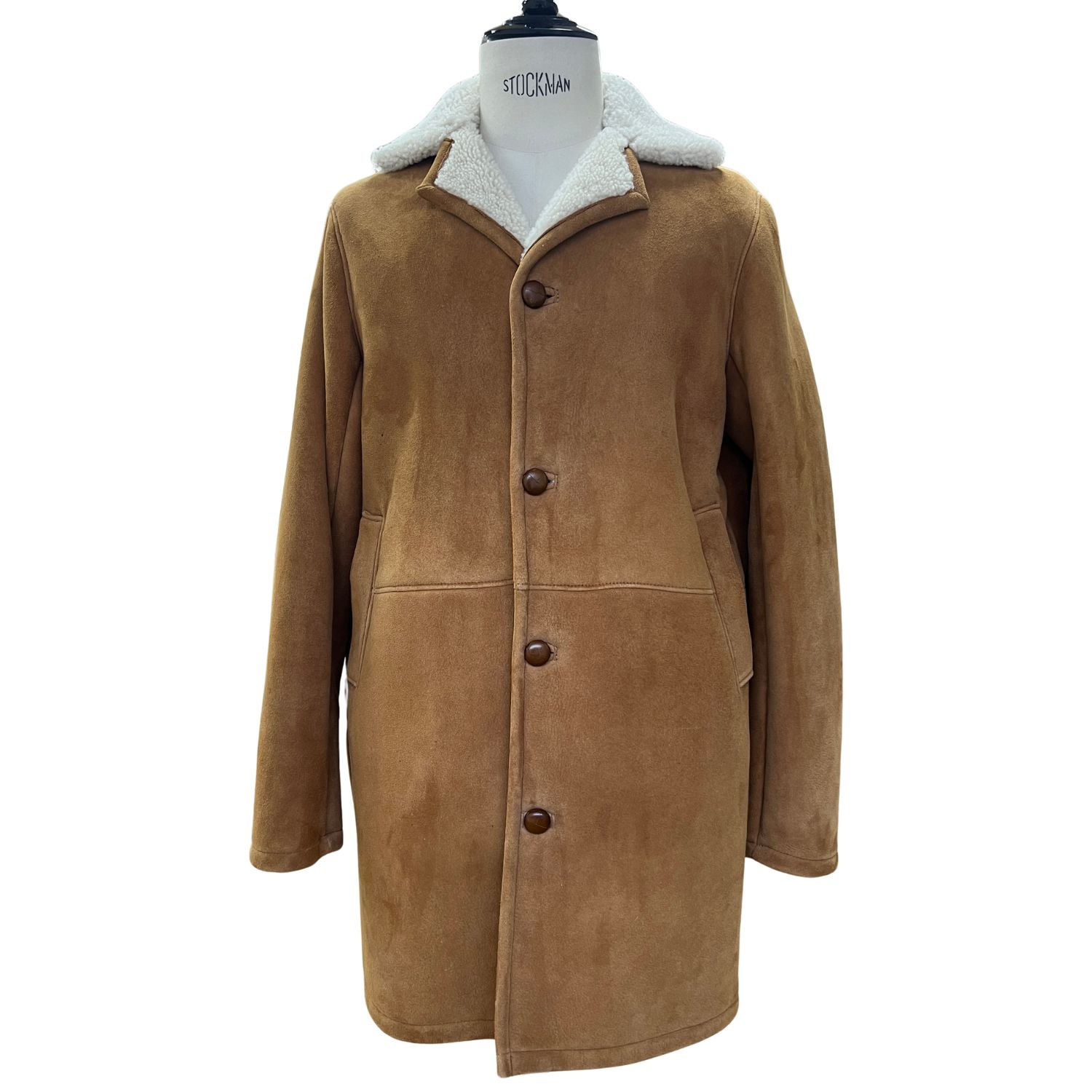 Sheepskin Coat Oliver in Brandy Cream Wool by Owen Barry
