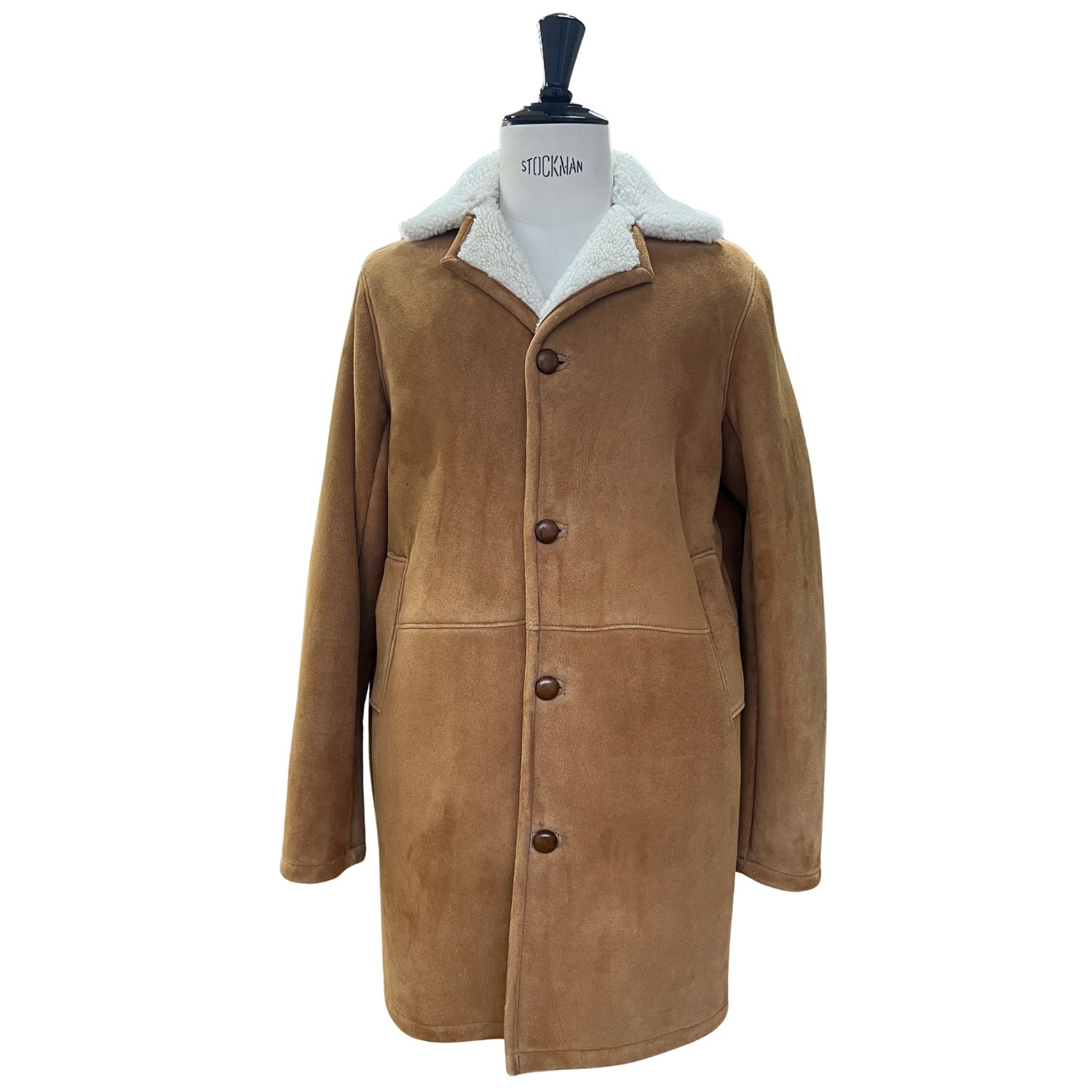 Sheepskin Coat Oliver in Brandy Cream Wool by Owen Barry