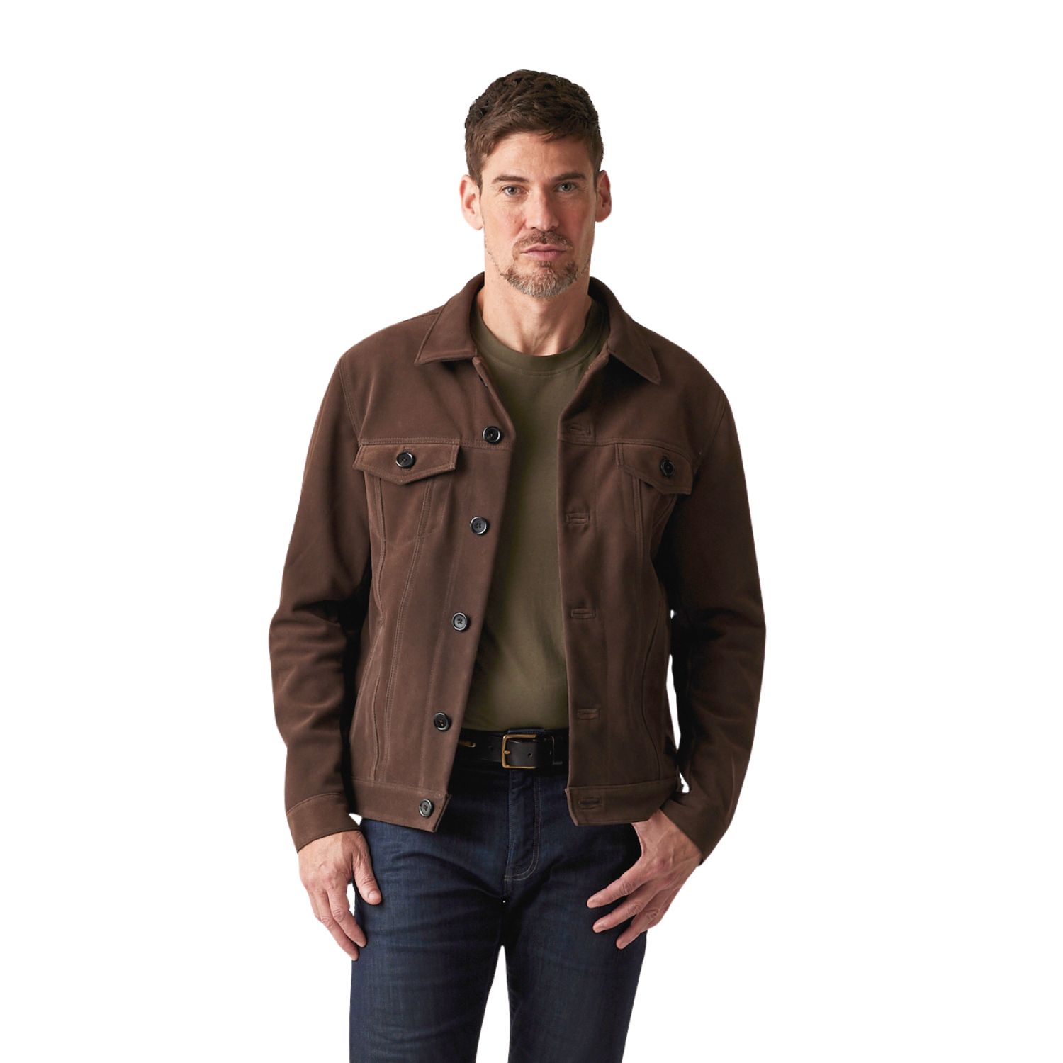 Mens Suede Jacket Otis in Brown by Owen Barry