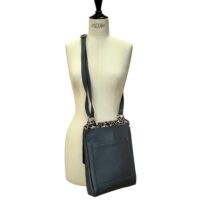 Otto Oncilla on Gunmetal (2) cowhide and Leather crossbody bag Oncilla on Gunmetal Grey by Owen Barry