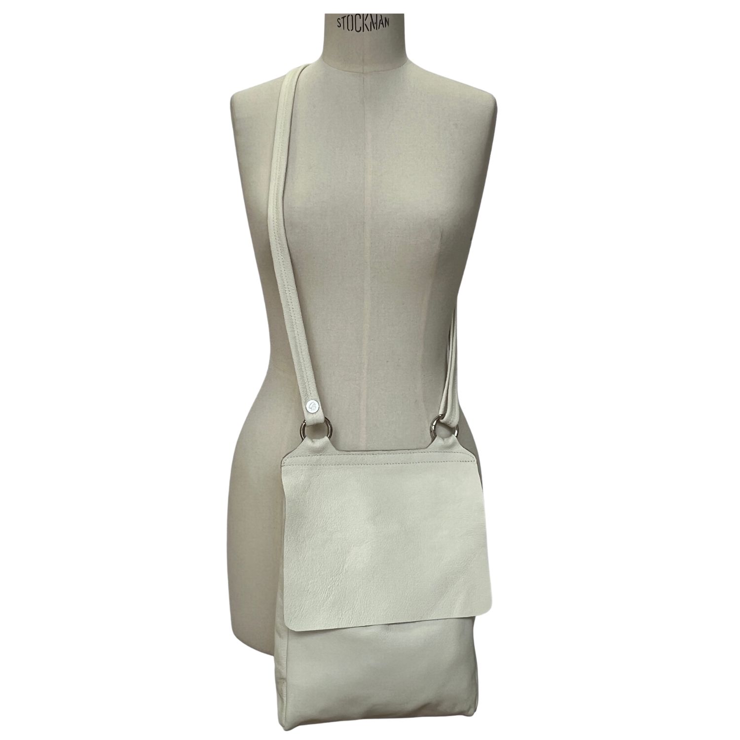 Otto Polar White (1) Crossbody leather bag Otto in Polar white by Owen Barry