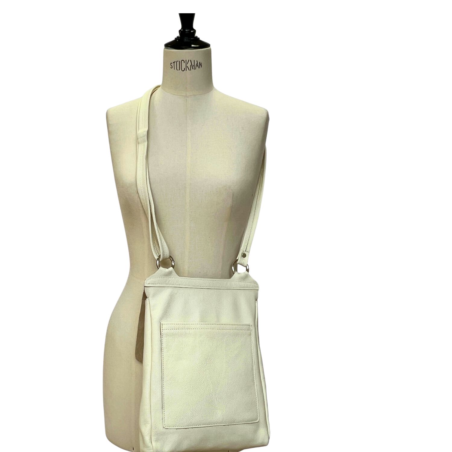 Otto Polar White (3) Crossbody leather bag Otto in Polar white by Owen Barry