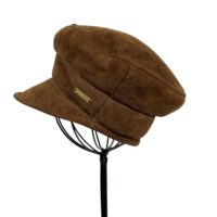 SHEEPSKIN BAKERS BOY CAP (1) SHEEPSKIN BAKERS BOY CAP BROWN
