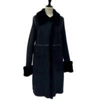 SHEEPSKIN COAT AVERY NAVY TT (1) Sheepskin Full Length Coat Avery in Navy by Owen Barry.