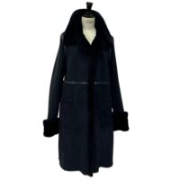 SHEEPSKIN COAT AVERY NAVY TT (14) Sheepskin Full Length Coat Avery in Navy by Owen Barry.