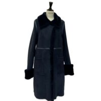 SHEEPSKIN COAT AVERY NAVY TT 20 Sheepskin Full Length Coat Avery in Navy by Owen Barry.