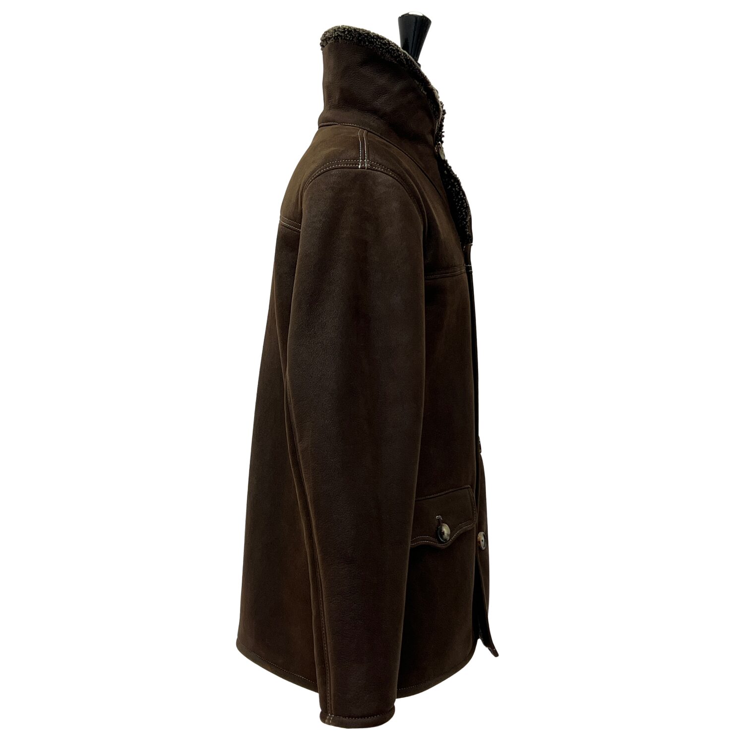 Sheepskin Coat style Hugo in Hurricane Brown by Owen Barry