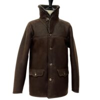 Sheepskin Coat style Hugo in Hurricane Brown by Owen Barry